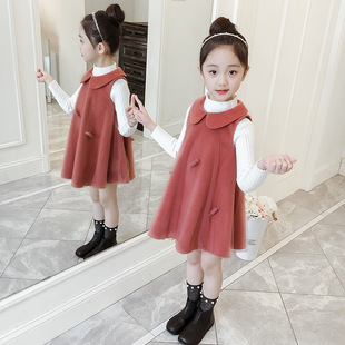 女童2024春秋套装连衣裙韩版儿童休闲两件套背心，裙女孩公主裙