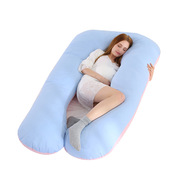 销新u型水洗棉孕妇枕头，多功能护腰侧睡抱枕，双拼色侧睡枕可拆洗厂