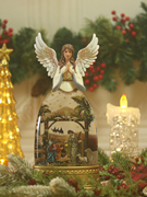 圣诞节创意礼物守护天使发光飘雪音乐水晶球闺蜜结婚礼物桌面摆件
