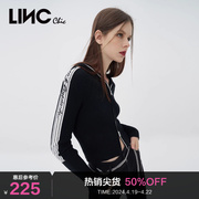 lincchic金羽杰针织衫，潮酷机能短款连帽针织开衫，外套女s223sw693