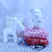 暴力熊永生花玫瑰熊泡沫模型独角兽手工DIY材料包3.5cm泡沫花头