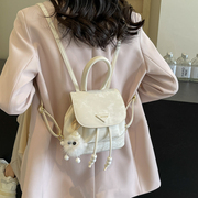 韩国流行双肩包包女士2024潮时尚学院风背包手提水桶包旅行包