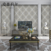 新3d立体欧式壁纸奢华浮雕，蓝色大花主卧客厅，卧室电视背景墙壁