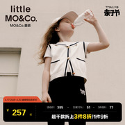 little moco童装女童纯棉海军风背心针织马甲外套儿童小女孩大童