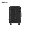黑色箱子拉杆箱潮大容量28寸复古高颜值行李箱，男个性旅行箱24铝框