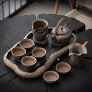 粗陶功夫茶具套装家用高档小型2022中式复古茶壶茶杯干泡茶盘