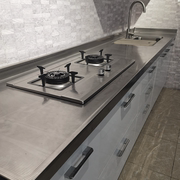 武汉定制304食品级不锈钢橱柜厨房灶台面 水槽柜一体整体台面