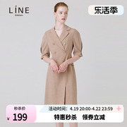 line女装秋西装，翻领连衣裙职业显瘦气质长裙nwoplh0400