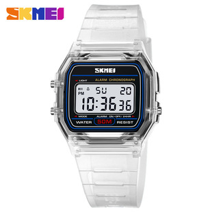 时刻美Skmei手表时尚果冻透明壳腕表学生方形手表电子手表2056