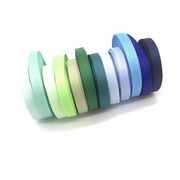 约5米 蓝绿系6MM纯色双面螺纹带 DIY手工服饰品织带包装缎带彩带