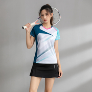 羽毛球女装套装春夏速干运动短袖排球比赛网球服定制印字
