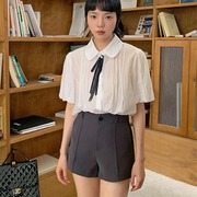 eme法式复古灯笼袖衬衫仙甜少女减龄宽松女装2024夏季上衣