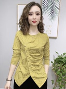 中年妈妈上衣女装时尚百搭显瘦遮肚子小衫气质，打底衫洋气长袖t恤
