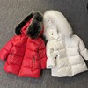 儿童冬季羽绒服男童中长款宝宝婴幼，儿女童装中大童加厚大毛领外套