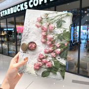 玫瑰花朵2021款ipad9保护套pro2020苹果mini6外套ioad迷你4壳air5适用2平板3带笔槽十第10代三折2020女生复古