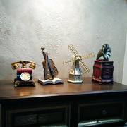 欧式复古摆件留声机创意家居客厅办公室小摆设北欧书柜酒柜装饰品