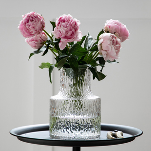 米立风物网红冰川花瓶玻璃透明插花客厅轻奢高档简约北欧桌面摆件