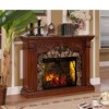美式实木仿真火焰家用电子，加热取暖复古装饰壁炉