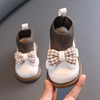 宝宝公主皮鞋秋冬女童袜子短靴，防滑1一2岁婴童学步鞋软底靴子加绒