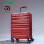 lightgo行李箱男女撞色红蓝旅行箱，拉杆箱密码锁，万向轮登机箱20寸