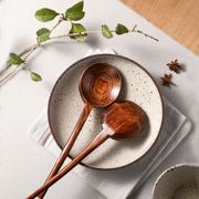 日式木质汤勺长柄家用吃面麻辣烫，喝汤大勺子一人，食吃播木勺拉面勺