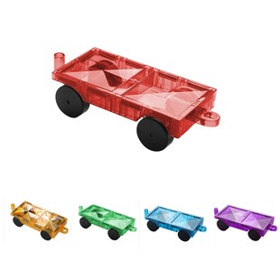 科博kebo磁力片小车磁铁，汽车拼插儿童益智拼装积木，玩具彩窗补充片