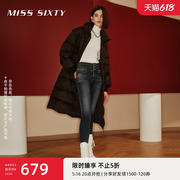 Miss Sixty复合绒牛仔裤女复古百搭三环高腰显瘦修身小脚铅笔裤