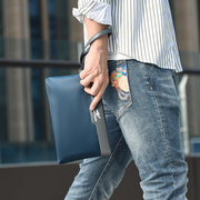 男士手包大容量手拿包韩版帆布包休闲男包，手腕包手机(包手机)包长款腋下包