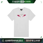 香港直邮armani阿玛尼女士黑色，老鹰翅膀图案短袖t恤6h2t7jj95z