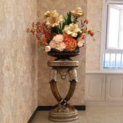 欧式落地花瓶真插花高档别墅客厅美式复古大号装饰摆件家居软装