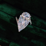 高定高碳钻纯银戒指女款个性，指圈夸张大裸石小众设计璀璨爆闪29