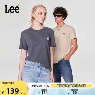 Lee标准版字母印花男女同款圆领日常短袖T恤休闲潮流LUT0053984LE