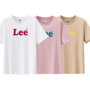 lee女士23年纯棉，修身白色粉色，短袖t恤lwt0052753rt00f-k14000