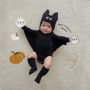 万圣节婴儿服装蝙蝠造型，装扮cos男宝宝包屁衣服派对爬服儿童服饰