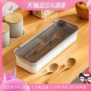 筷子盒带盖家用装筷子勺子，的收纳盒筷子，篓厨房餐厅防尘沥水筷子筒