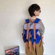 日系儿童出游双肩包男童宝宝幼儿园书包大容量轻便小男孩户外背包