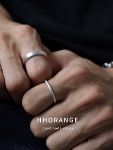 《降临》hhorange原创s925小众纯银手工，情侣戒礼物男生戒指素戒