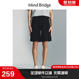 mbmindbridge百家好男2023运动休闲五分裤，夏季黑色直筒短裤