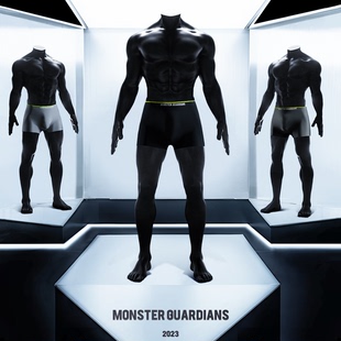 Monster Guardians 男子5D冲模一体成型运动内裤高弹超薄平角裤