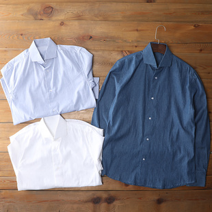 超值外贸温莎领衬衫，男款长袖纯棉水洗牛仔汗衫，修身显瘦工装白衬衫