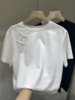 白色设计感短袖t恤女中国风2024春夏洋气显瘦新中式盘扣上衣