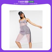 香港直邮潮奢 adidas 女士adidas 网纱紫色连衣裙