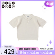 benebene韩国童装夏季POLO领婴儿纯棉T恤男童女童短袖上衣
