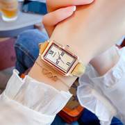 个性时尚手表女气质风不锈钢带腕表简约长方形女士手表