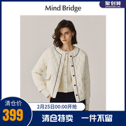 mbmindbridge百家好冬季女士圆领棉服，2023简约甜美保暖外套