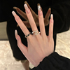 珍珠食指戒指女士2024小众设计高级感时尚个性开口可调节指环