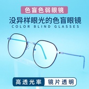 红绿色盲色弱矫正眼镜，无色透明框架，看图辨色近视眼镜专用夹片