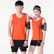 夏季男女款背心短裤运动套装健身跑步服体考田径服马拉松定制logo