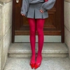 韩国东大门性感aileen红色，丝袜150d加厚80d半透明小众复古打底袜
