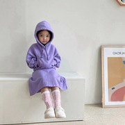 女童秋装套装2023韩国南大门洋气女宝宝连帽卫衣半身裙两件套